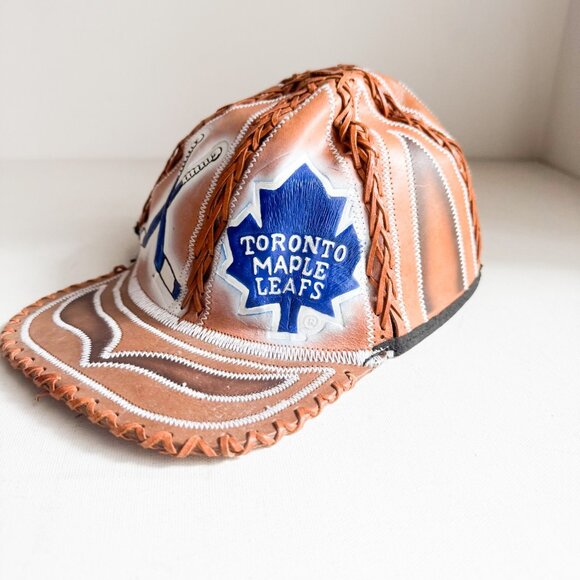 Hand painted Leather Toronto Blue Jays Baseball Cap Hat - Picture 2 of 8